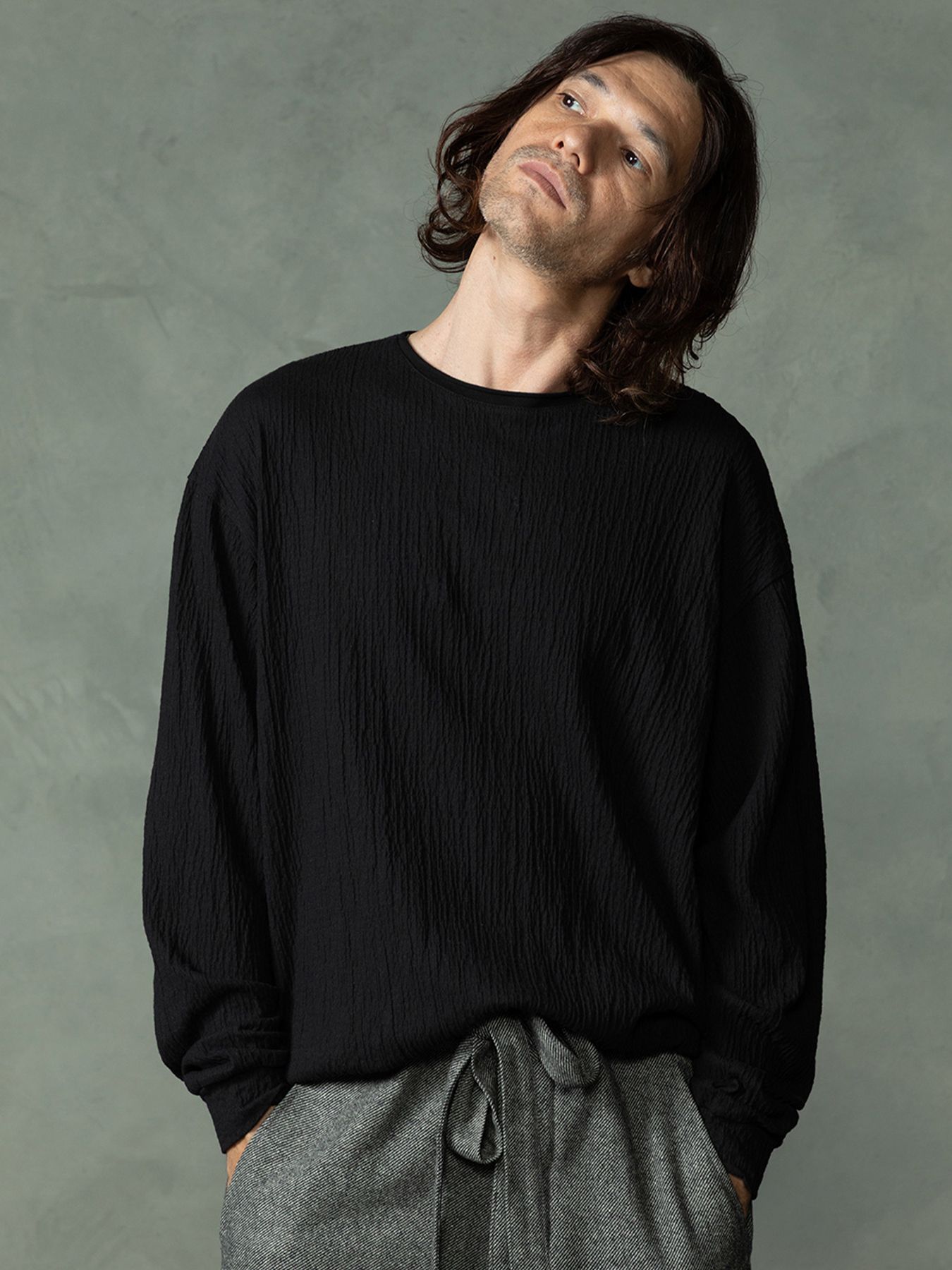 【予約品 7月5日(日) 締切】GRAIN TEE / グレイン ロングスリーブTシャツ / ブラック