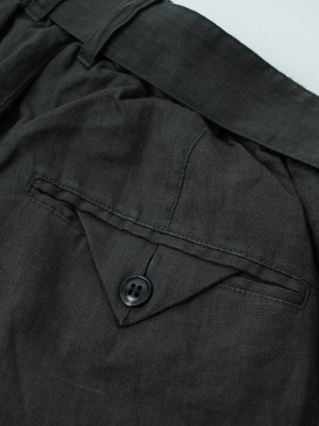 【予約品 2月1日(日) 締切】LINEN OVERSHORTS / オーバーサイズシルエット ショーツ / チャコール