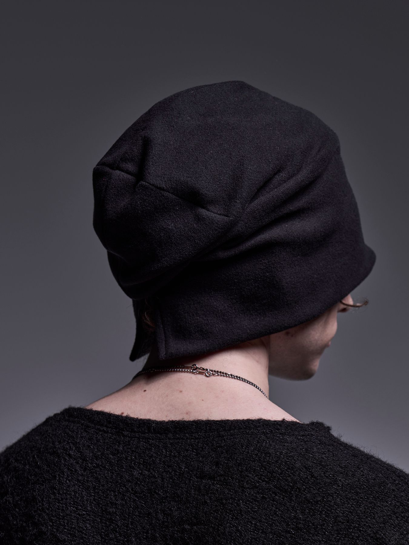 【予約品 】Cap / ヒートテックジャージー フロント刺繍ロゴ入りキャップ / ブラック