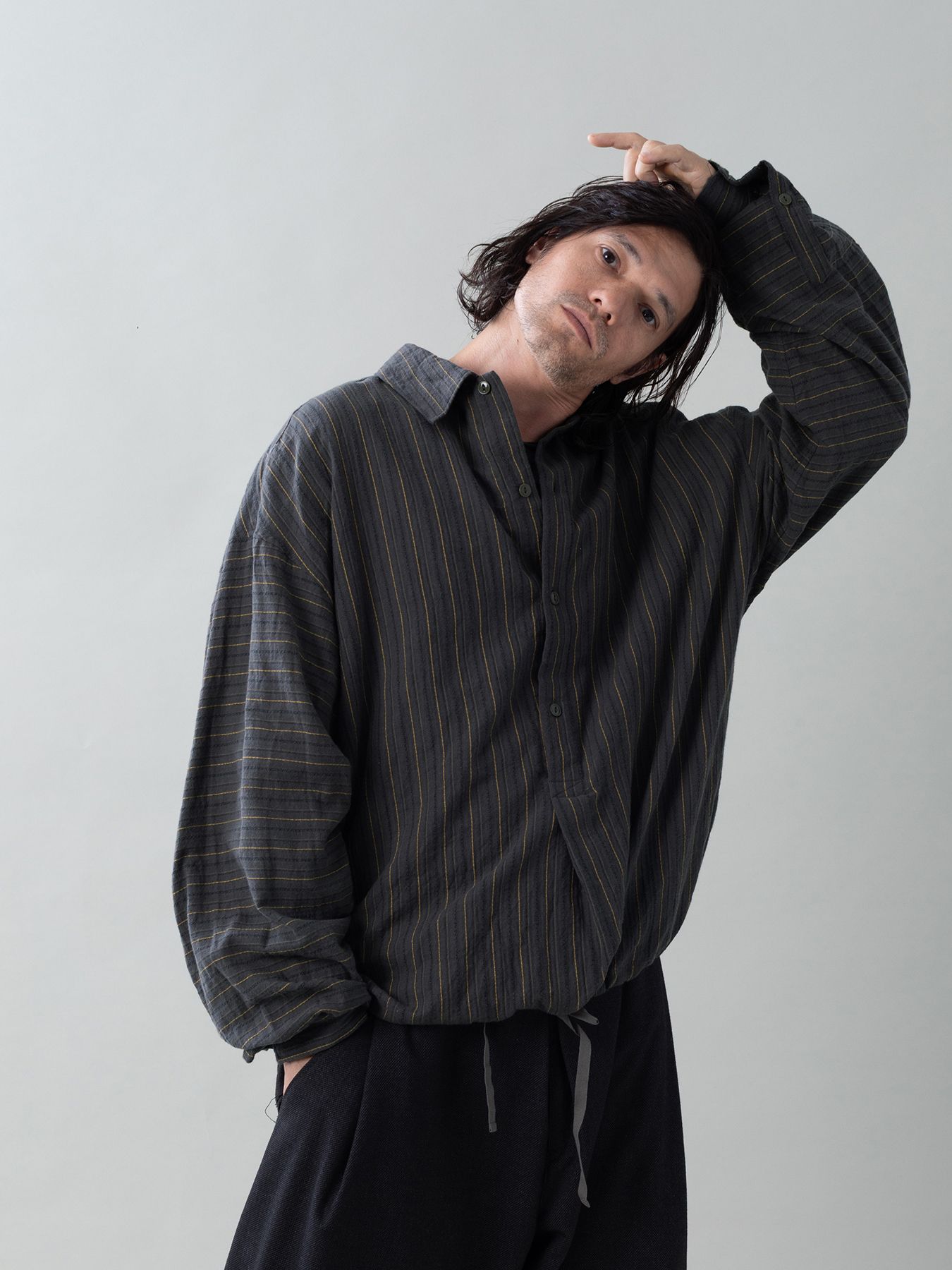 【予約品 5月27日(水) 締切】BRUSH-PULLOVERSHIRTS / オーバーシャツ / ダークブラウン