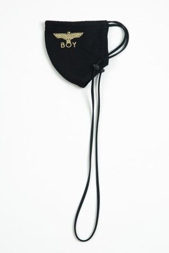 MBROIDERED LOGO 3D ADJUSTABLE MASK / Black×Gold 【BOY LONDON】