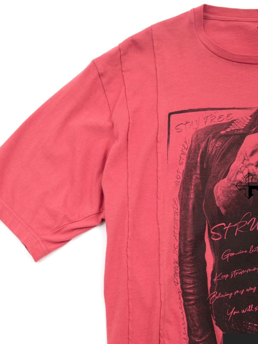 コラボ30/- ナチュラルソフト天竺『 FxxK THE WORLD』ワイド Tシャツ（オーバーサイズ） - RED