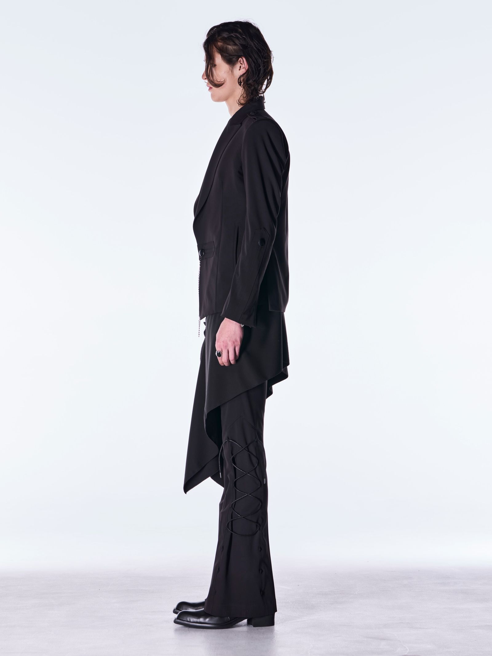 【予約品 6月29日(月) 締切】PE Gabardine Hip Hung Muffler / ヒップハング マフラー / ブラック