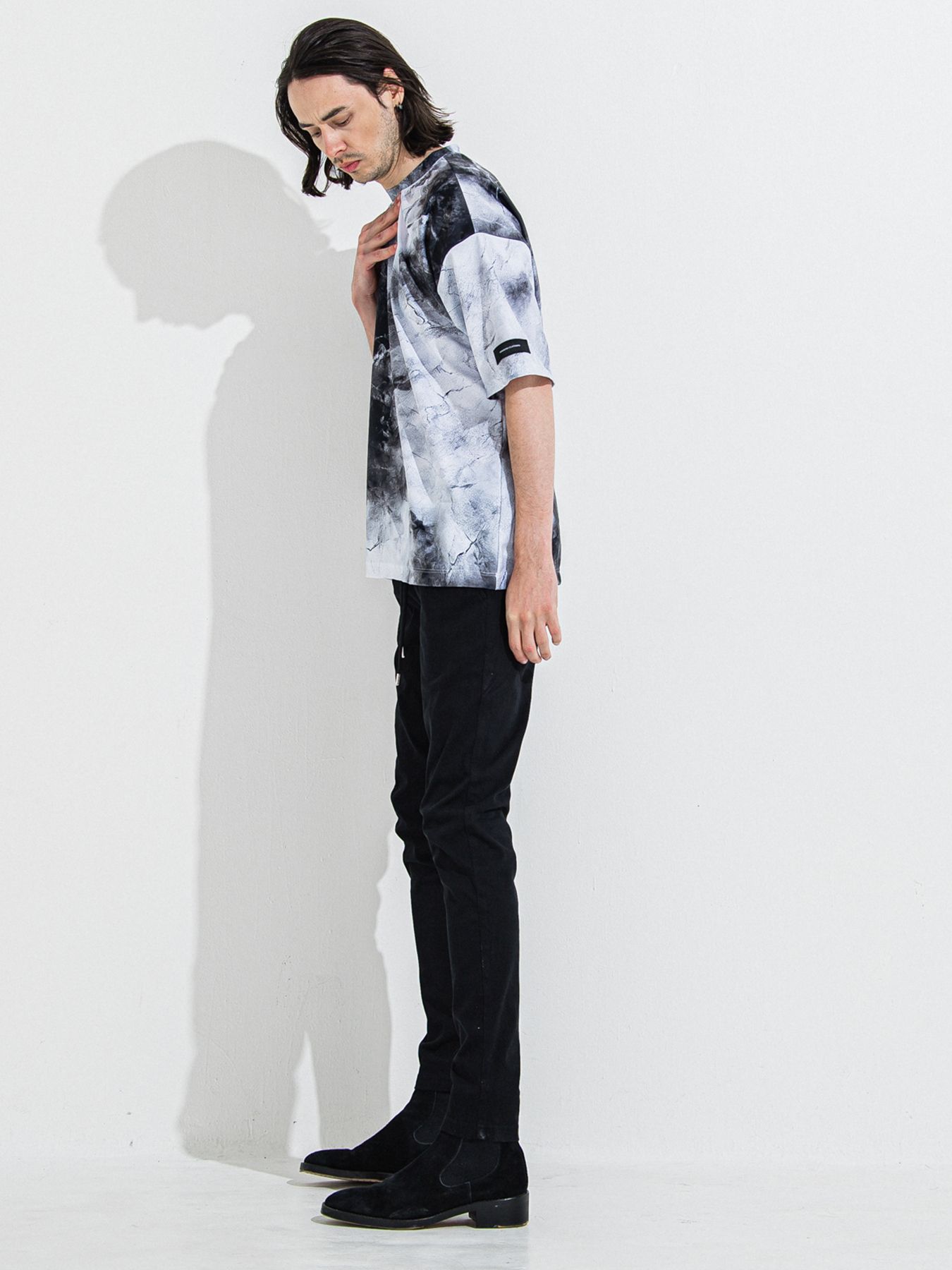 【予約品 】DENIM JERSEY CHRIS EASY TUCK PT / デニムジャージクリスイージータックパンツ / ブラック
