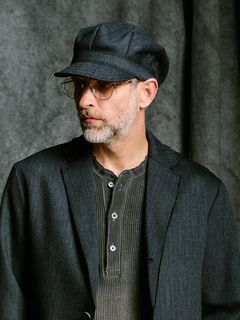 【予約品 4月19日(日) 18時締切】venetian stripe engineer cap / ヴェネツィアン ストライプ エンジニアキャップ / チャコール