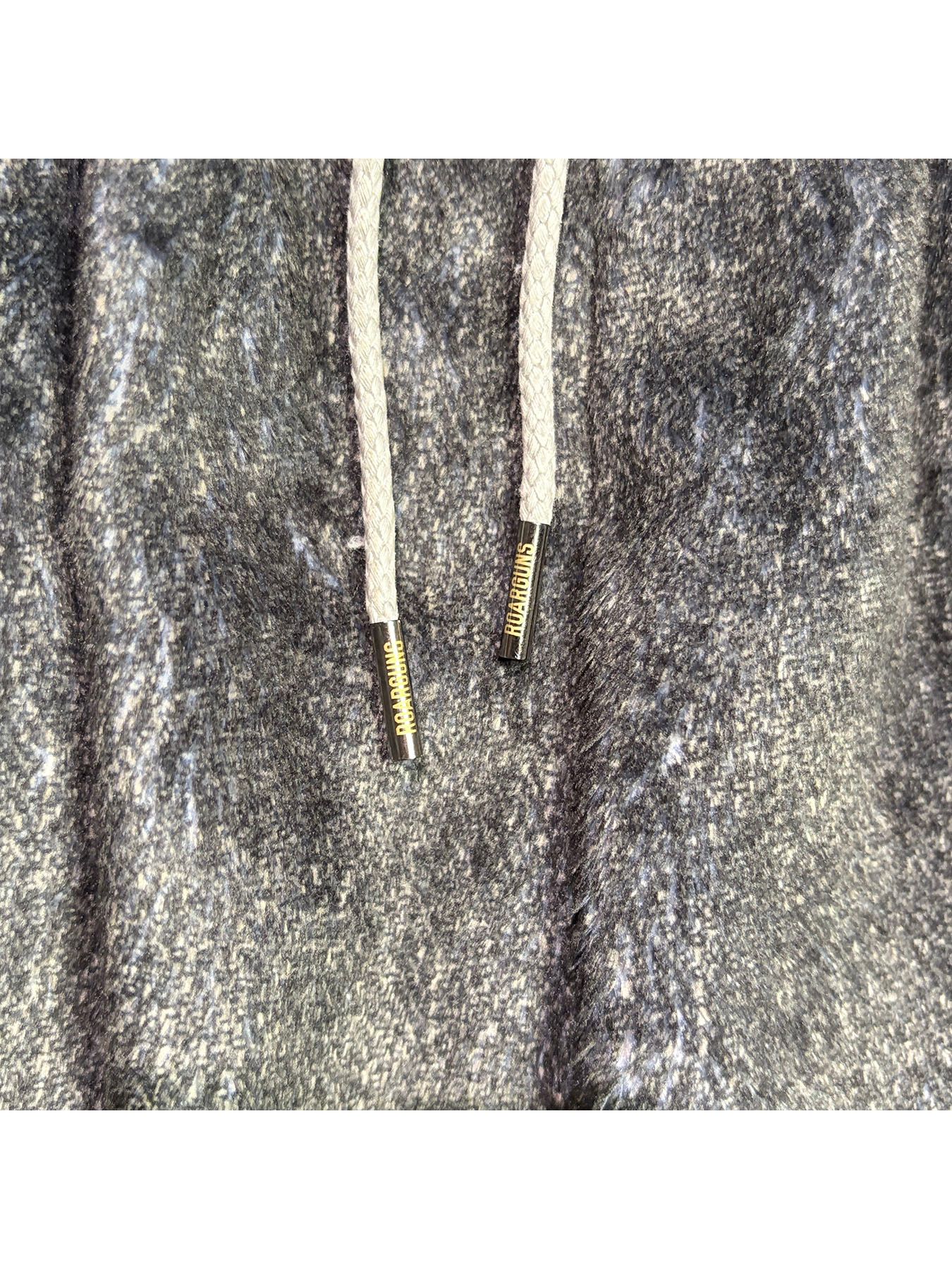 【予約品 3月9日(月) 18:00 締切】FLEECE DENIM VEST A / クリスタルクロスガン デニムプリント フリース ベスト / ブラック