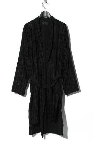 Cut Jacquard Striped Long Shirt Gown / BLACK 【ys Yuji SUGENO】