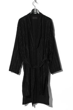 Cut Jacquard Striped Long Shirt Gown / BLACK 【ys Yuji SUGENO】