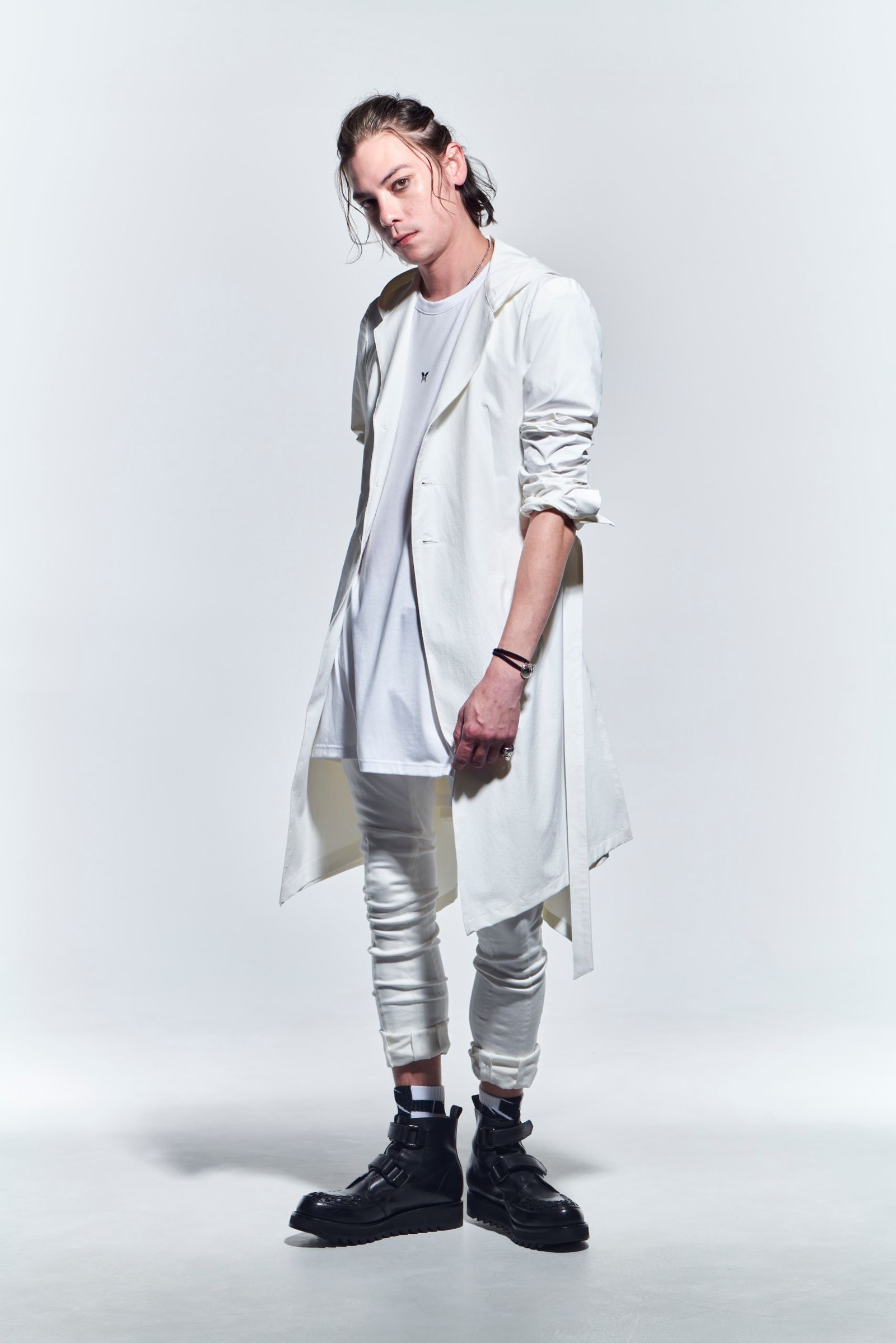 《予約品》 HoodieFlareJacket ジャケット WaterPloofStretch / White 【kiryuyrik】 5月入荷予定