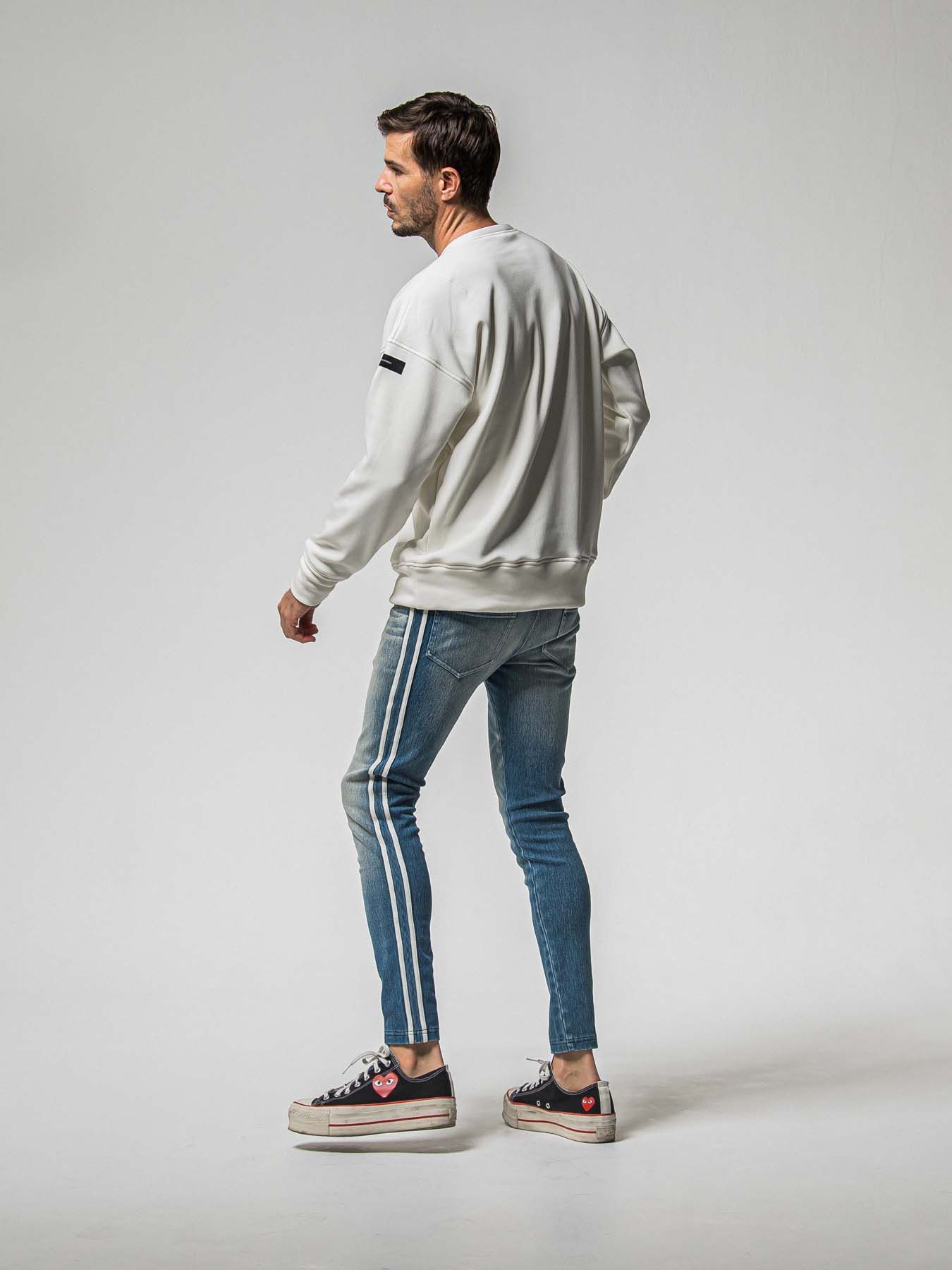 【予約品 8月31日(日) 締切】EX DENIM JERSEY BLINDLINE PT / EXデニムジャージ ブラインドラインパンツ / ライトインディゴ