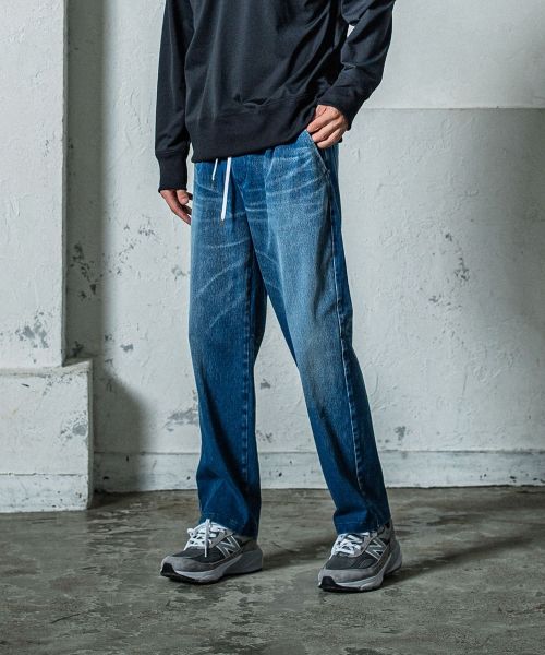《予約11月17日19時締め》 EX denim jersey  WIDE PT / ワイドパンツ / DINDダークインディゴ