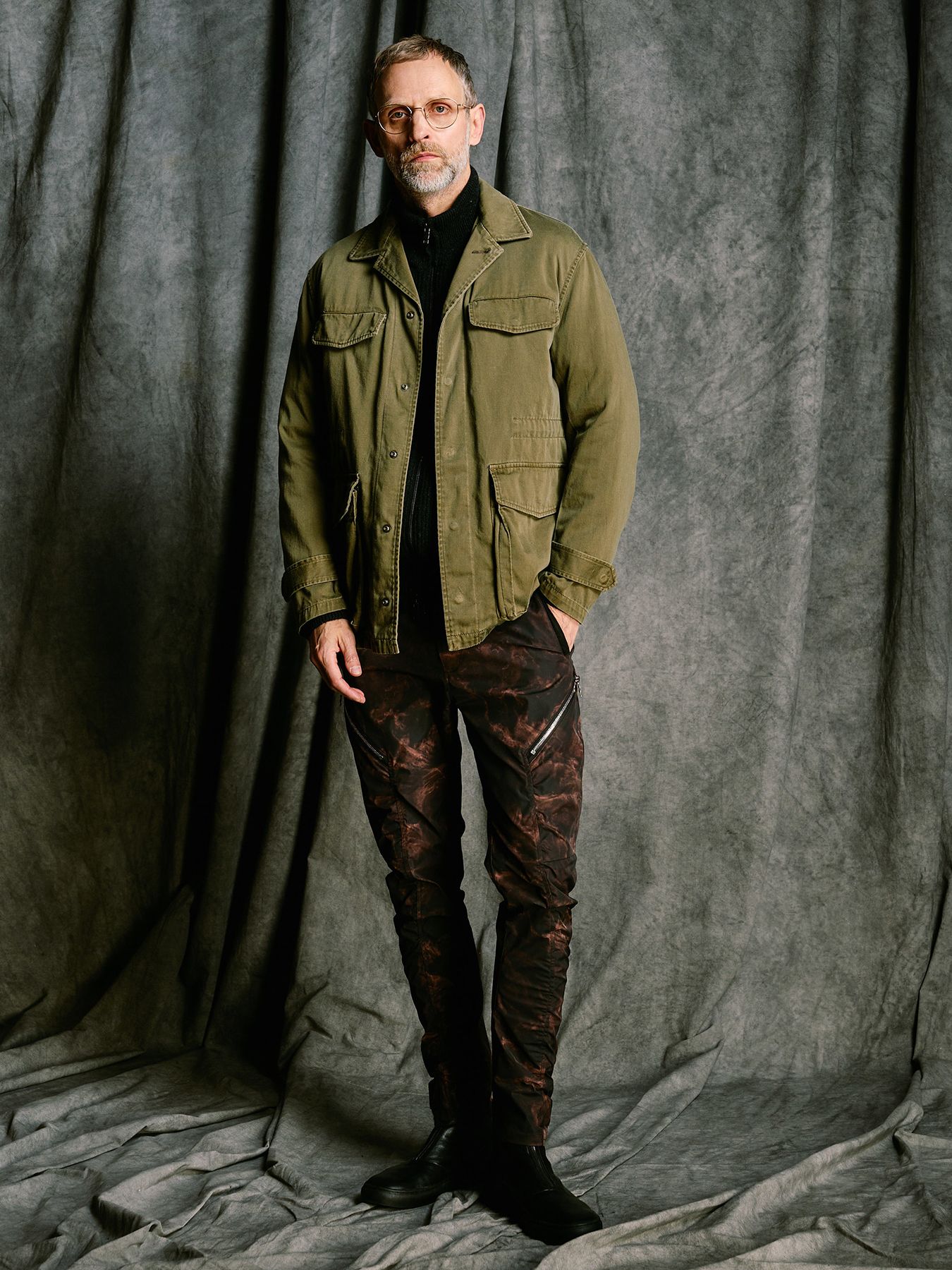 【予約品 4月19日(日) 18時締切】lomond×powder zip-up knit / ジップアップニット / ブラック