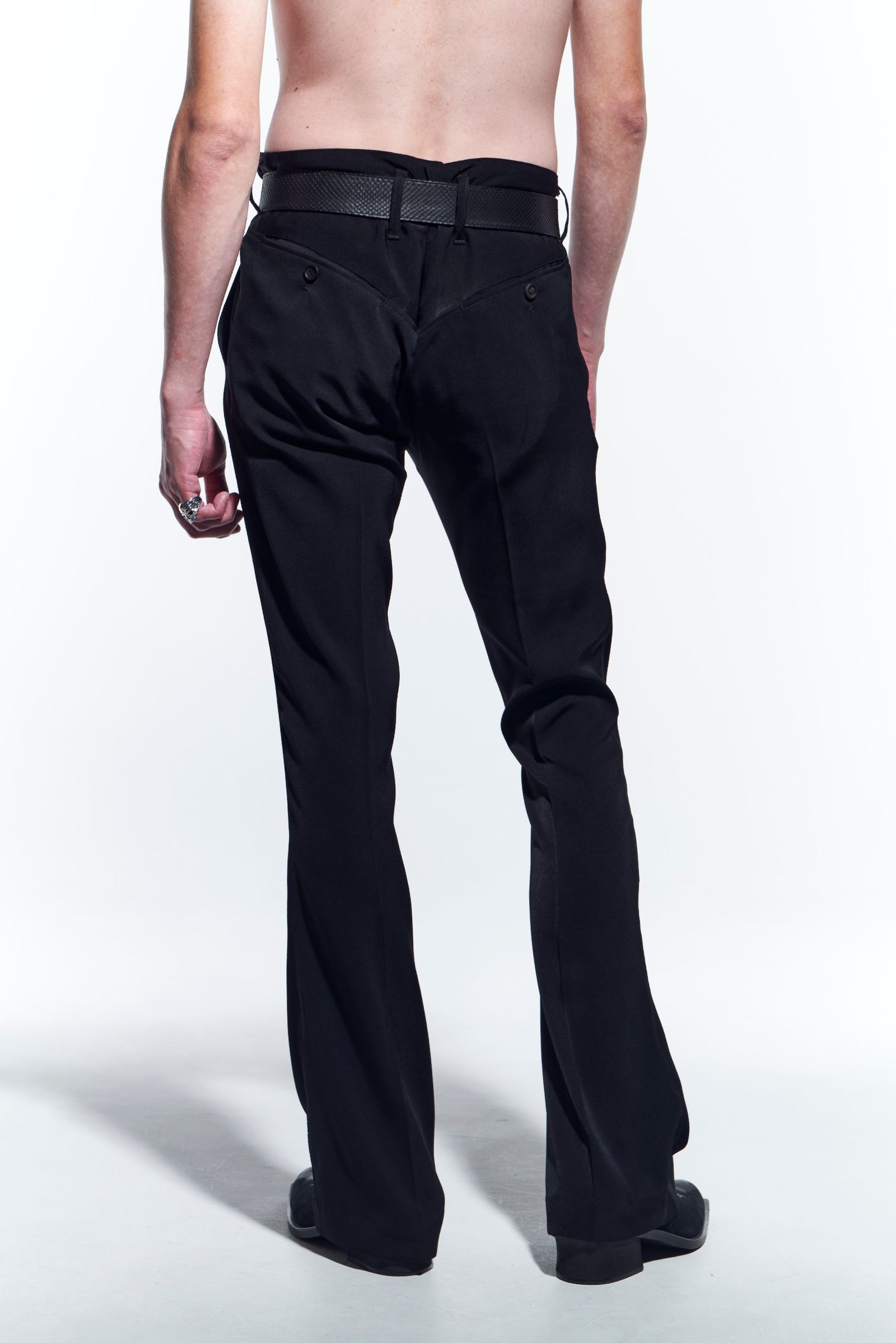 《予約品》 FlareSlacks スラックス Suede+Satin / Black 【kiryuyrik】 4月入荷予定