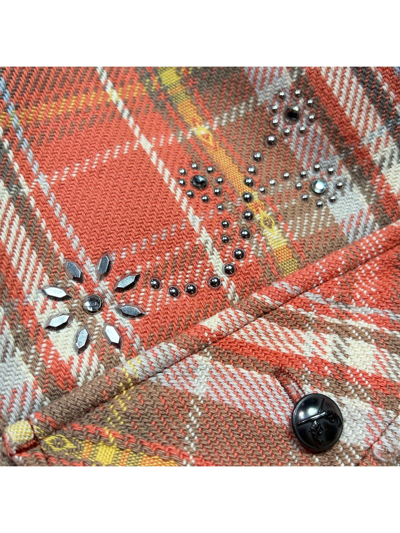 【予約品 3月9日(月) 18:00 締切】STUDS CHECK SH CRY / クリスタルクロスガン スタッズ チェックシャツ / レッド