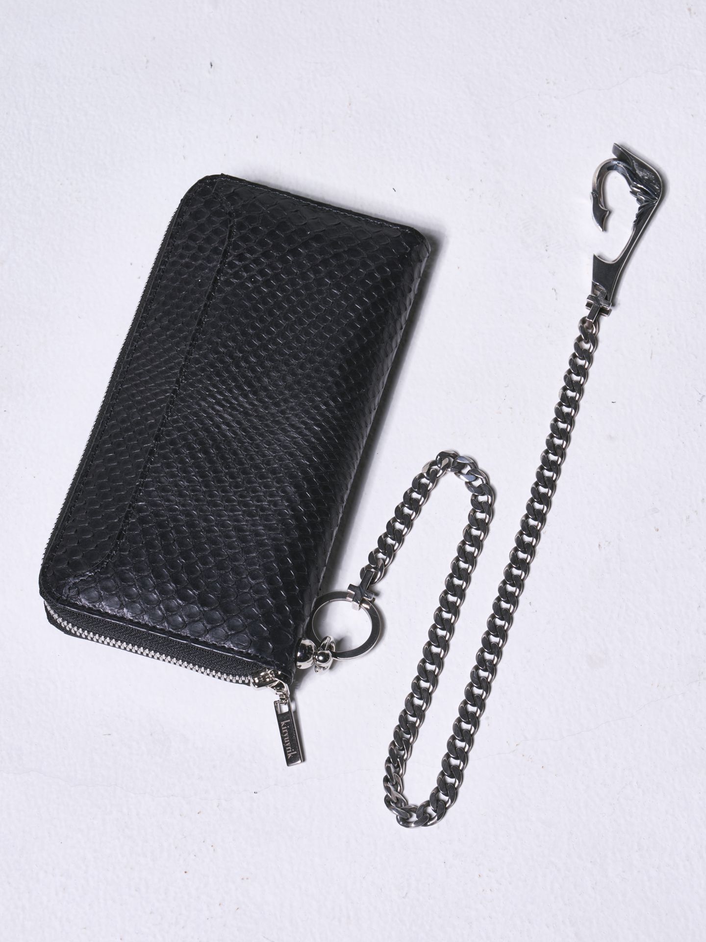 RoundZippSlitWallet / ラウンドジップウォレット / ブラックパイソン MADE IN JAPAN