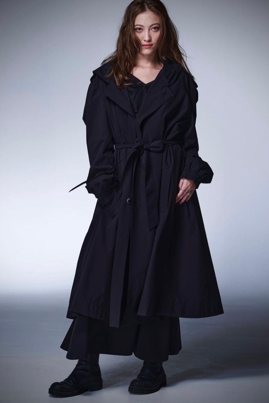 Recycled PEs Oversize Hoodie Coat  / ブラック 【THE ONENESS】
