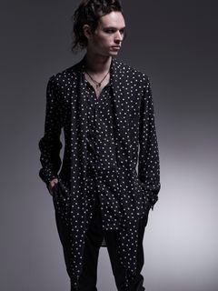 【予約品 7月13日(日) 締切】Stoal Shirt / ストールシャツ / 水玉ブラック