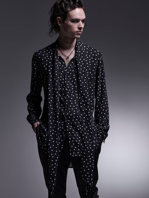 【予約品 7月13日(日) 締切】Stoal Shirt / ストールシャツ / 水玉ブラック