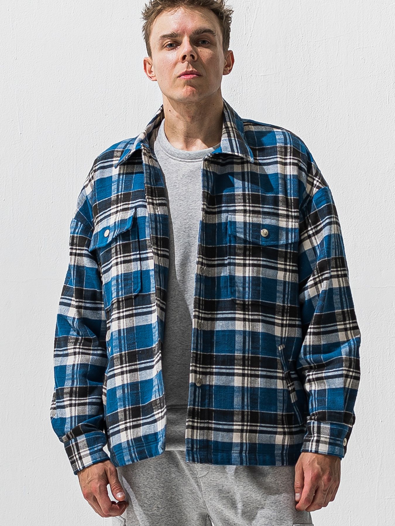 【予約品 9月6日(日) 締切】OLD SLUB CHECK JK / ヴィンテージ ネルジャケット / ブルー