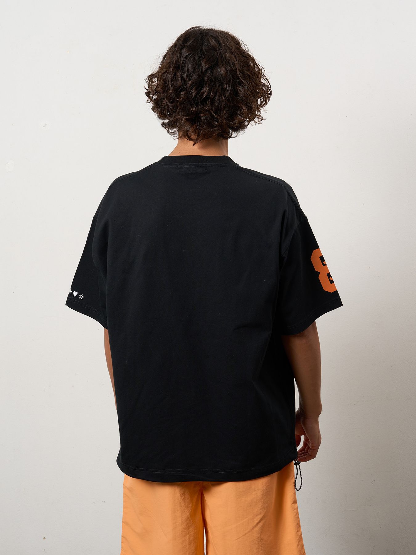 【予約品 10月16日(木) 締切】7ozコットン天竺 8マイル ドローコード ワイドSSTシャツ / ブラック