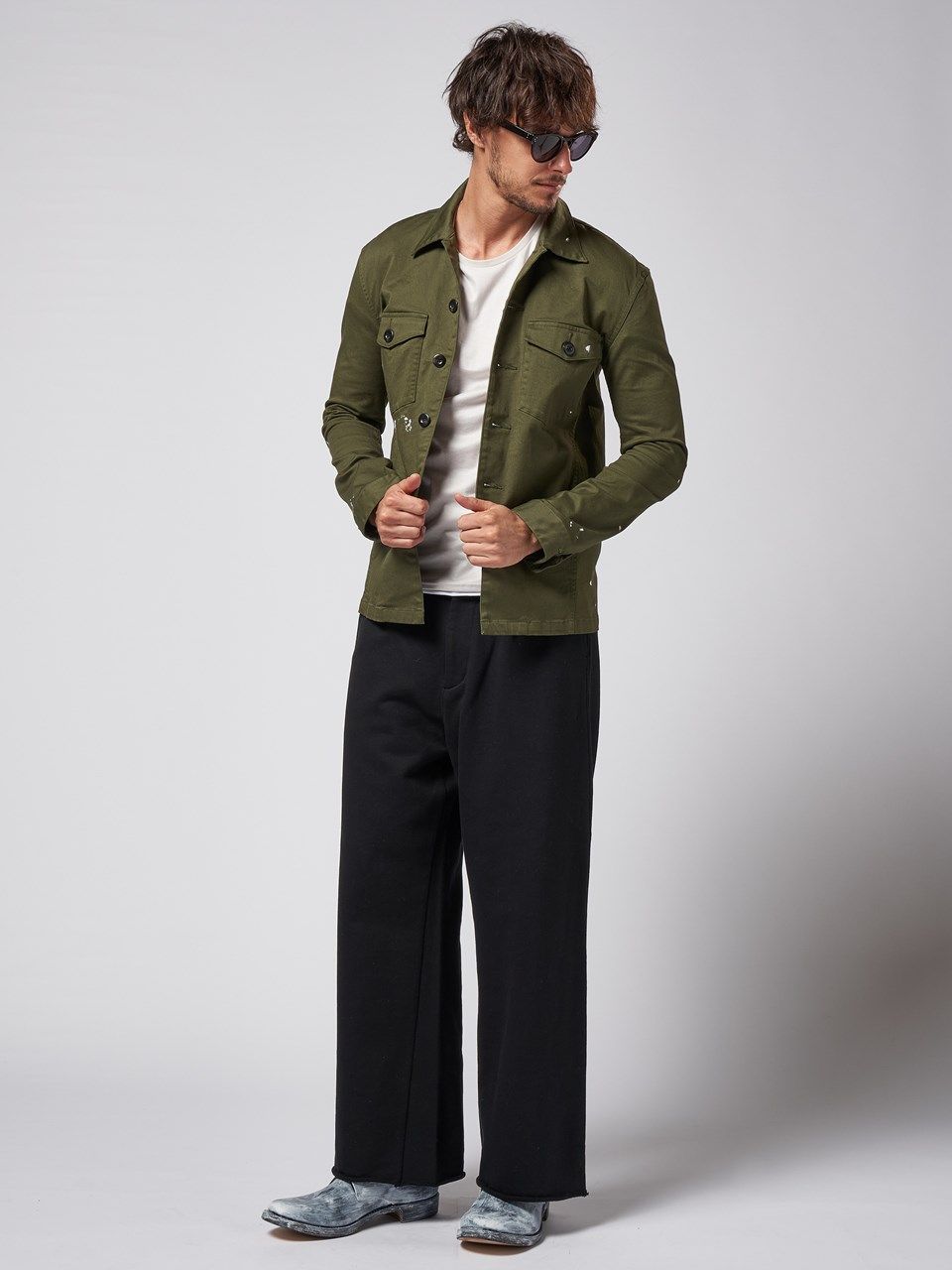 《予約品》 wide sweat slacks pants / ワイドスラックス / ブラック