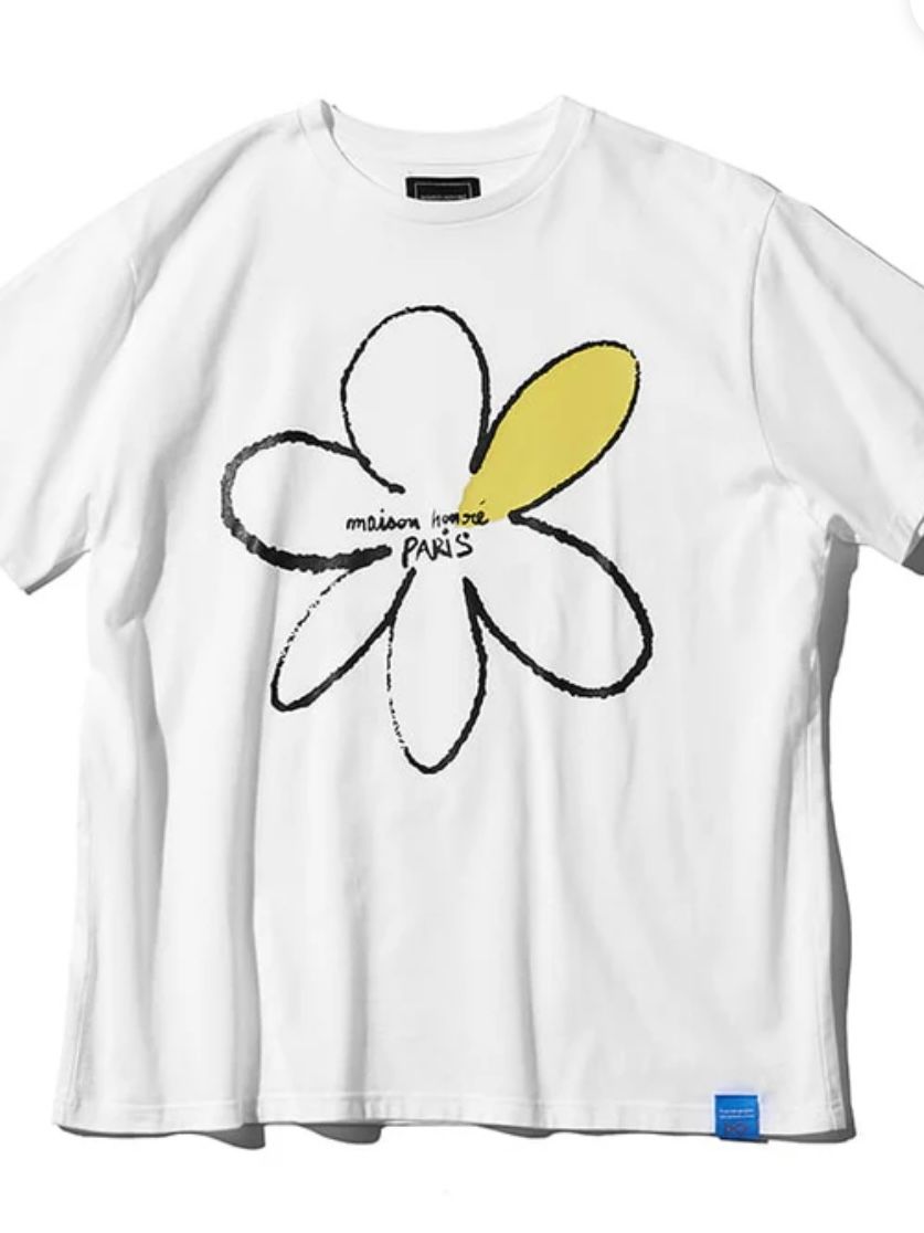 フローレント プリント T-Shirt / ホワイト×イエロー 【メゾン・オノレ パリ】