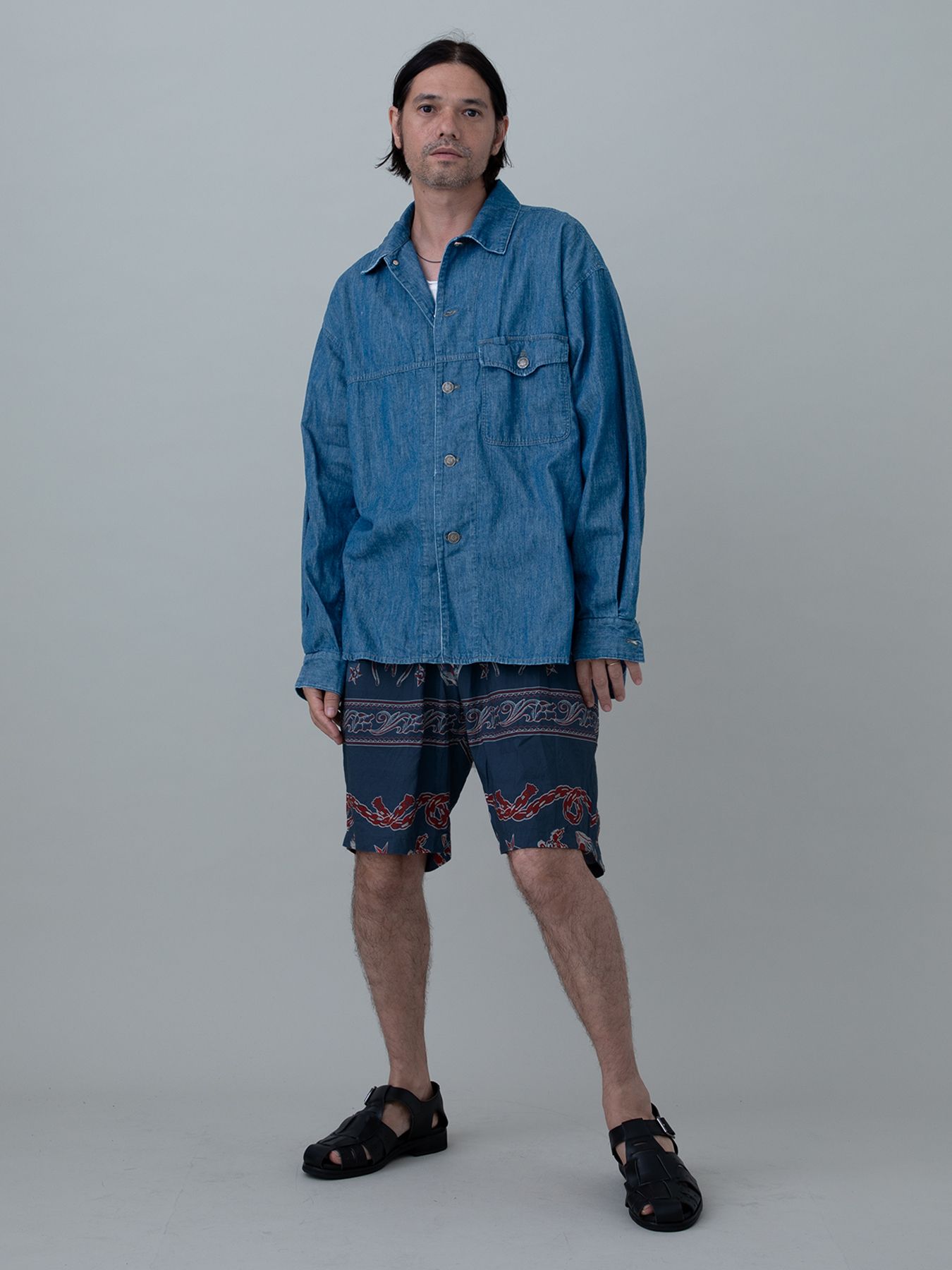 【予約品 11月23日(日) 締切】WESTERNBANDANA SHORTS / バンダナプリント ショーツ / NAVY