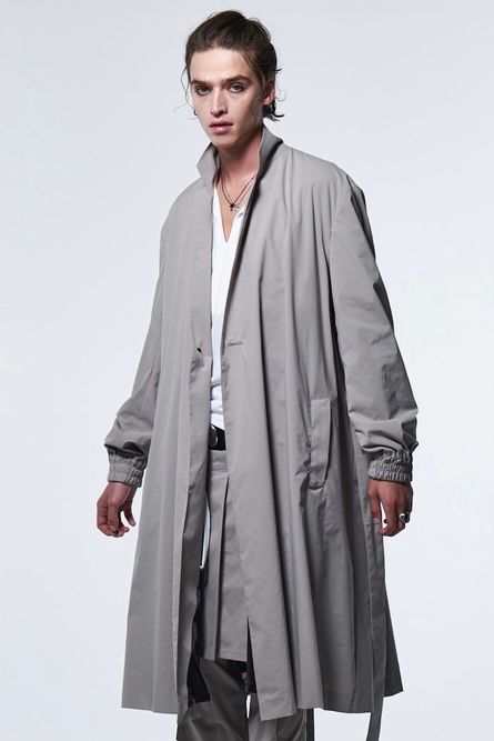 《予約品》 StandCollarDrapeCoatコート / グレーベージュ 【kiryuyrik】 2023年2月以降入荷予定