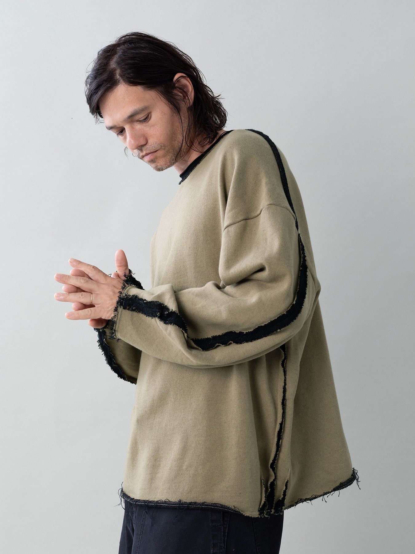 【予約品 5月6日(水) 締切】BRUTE-SWEAT / スウェットトレーナー / ベージュ×ブラック