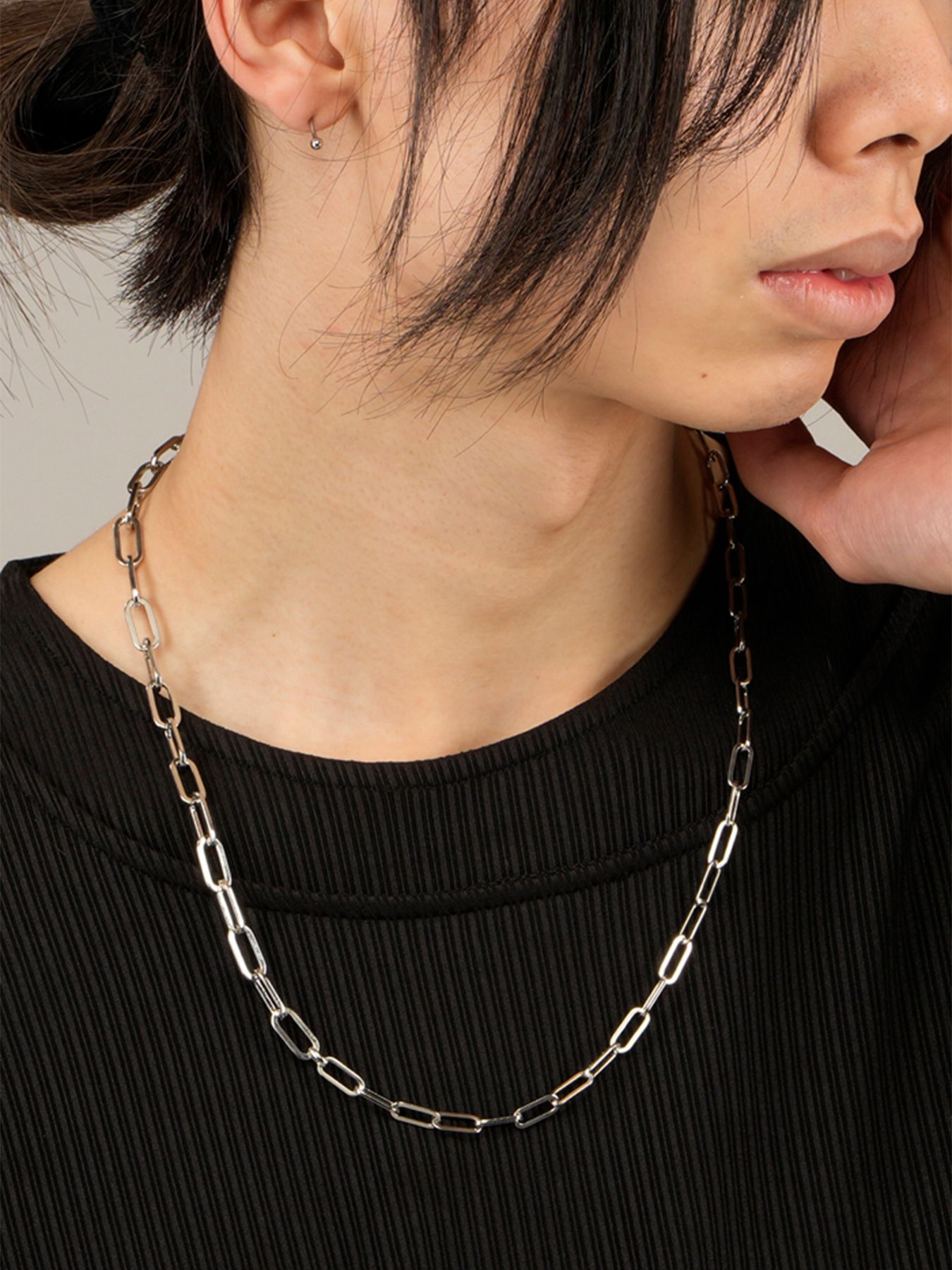 3WAYクレッシェンドネックレス /シルバー【NO ID.】
