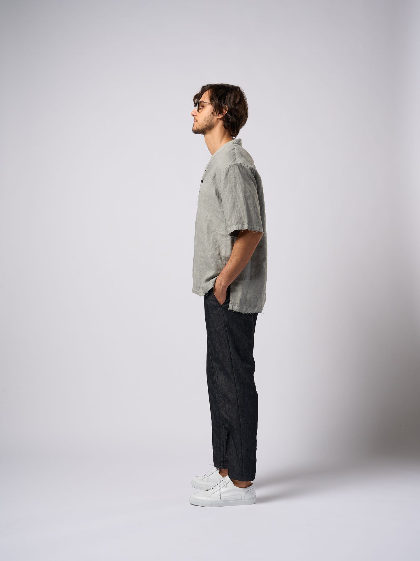 【予約品9月16日 10時締め】 smart collar pullover H/S / シャツ / ダークグレー