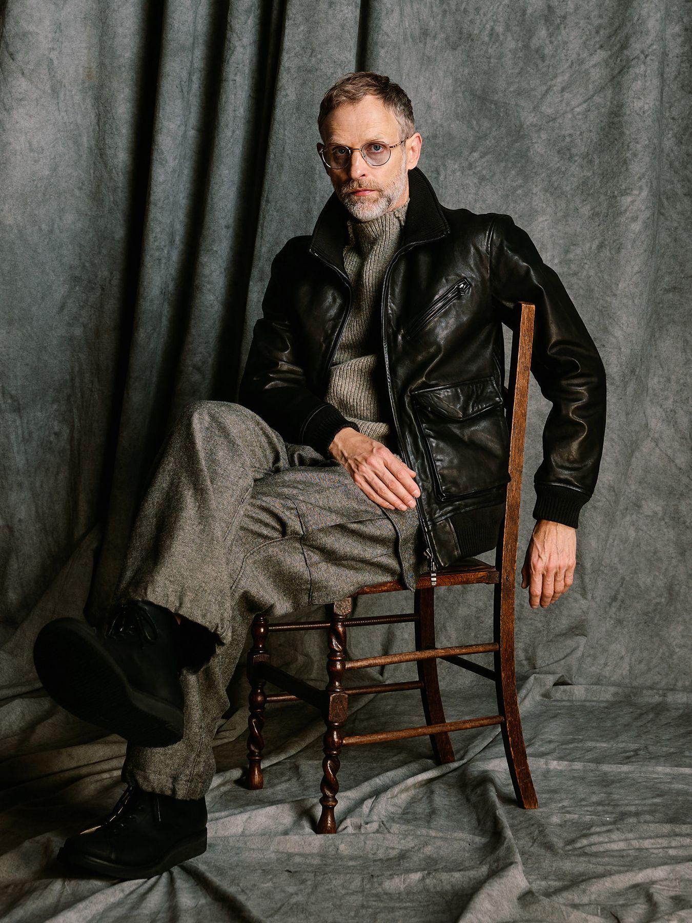 【予約品 4月19日(日) 18時締切】lomond×powder line high-neck knit / ライン ハイネックニット / グレー