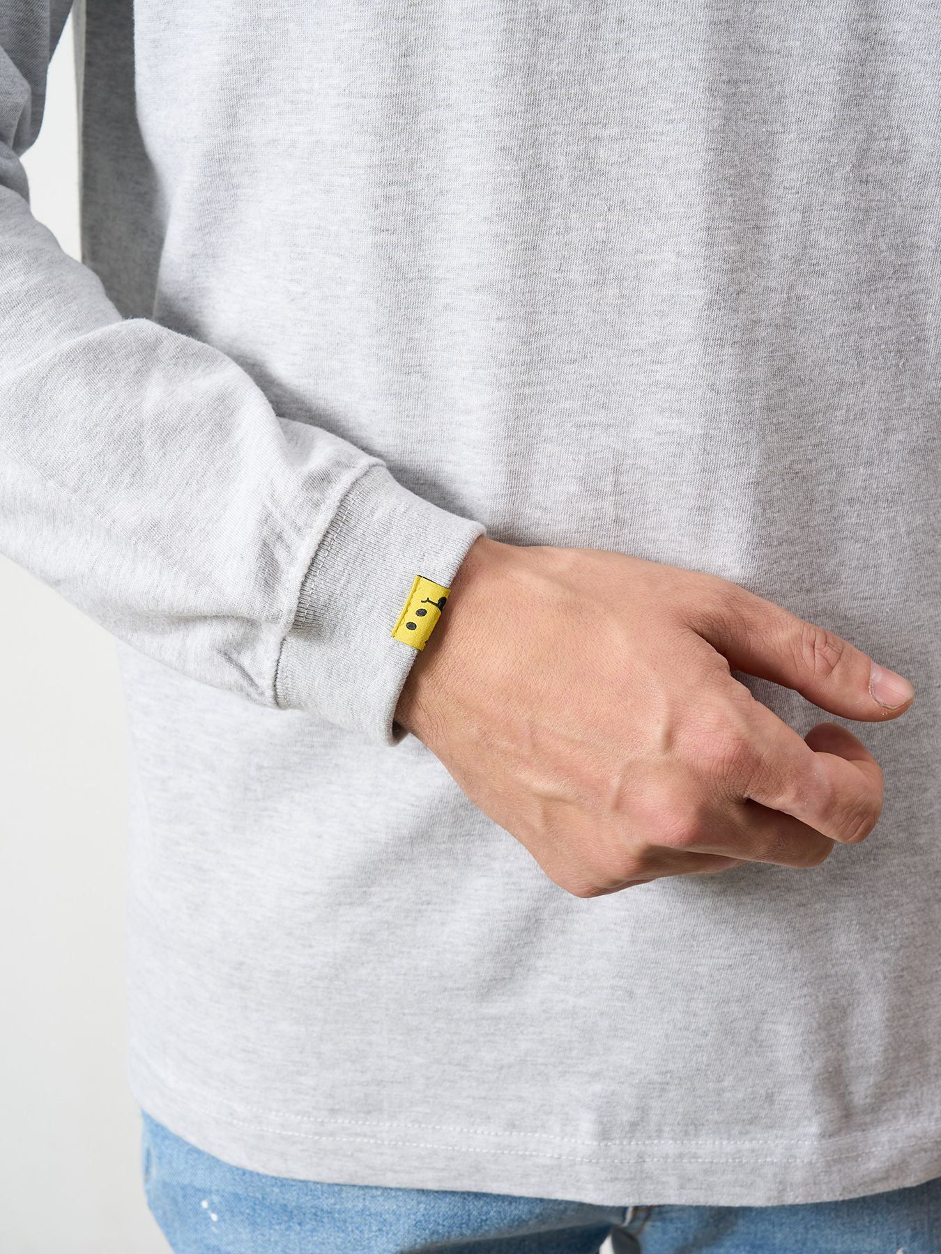 【予約品 5月8日(木) AM10時 締切】 5.6ozコットン天竺 スターグラムハート＆シークインLS Tシャツ / アッシュ