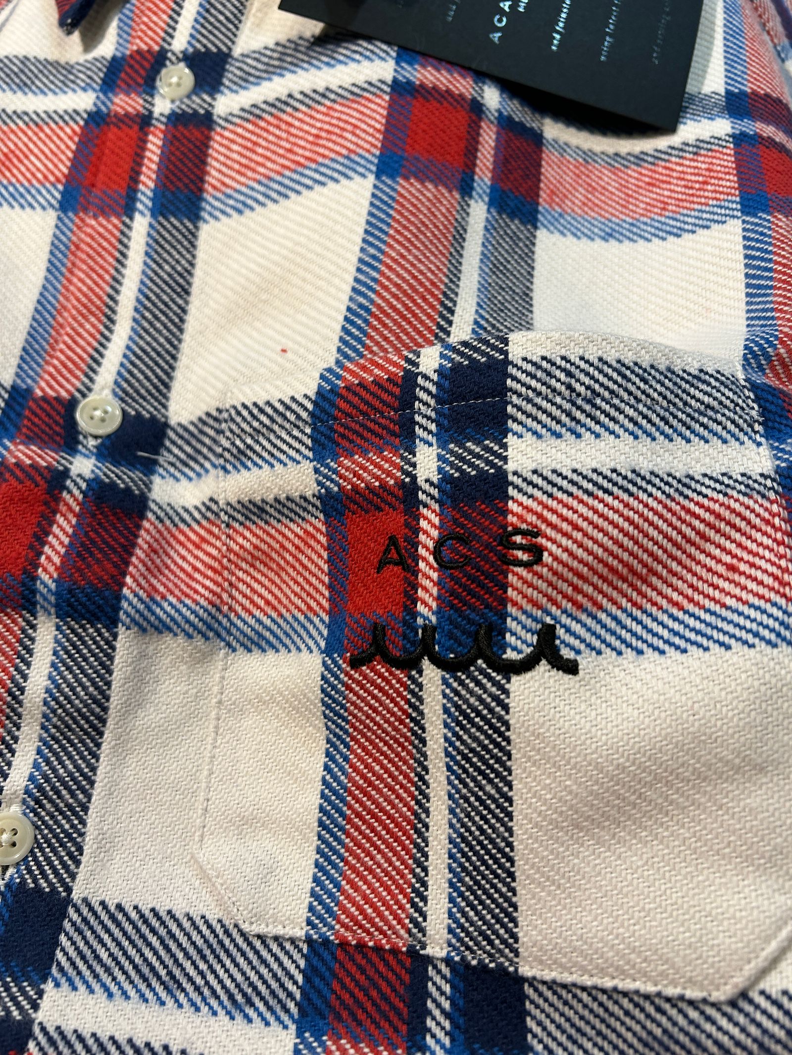 フード脱着式muta Hooded Flannel Shirts / フードシャツジャケット / ホワイト【Acanthus × muta MARINE】