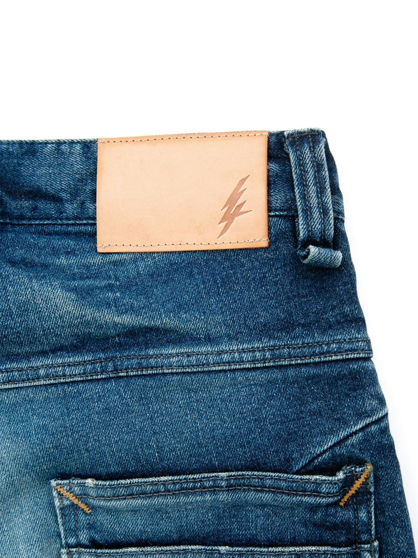 【予約品 10月12日(日) 締切】12.5oz Organic Cotton Stretch Denim Tight Straight Jeans / 12.5oz オーガニックコットン ストレッチデニム タイトストレート  / TIGHT JOE  / インディゴ（ユーズド加工）