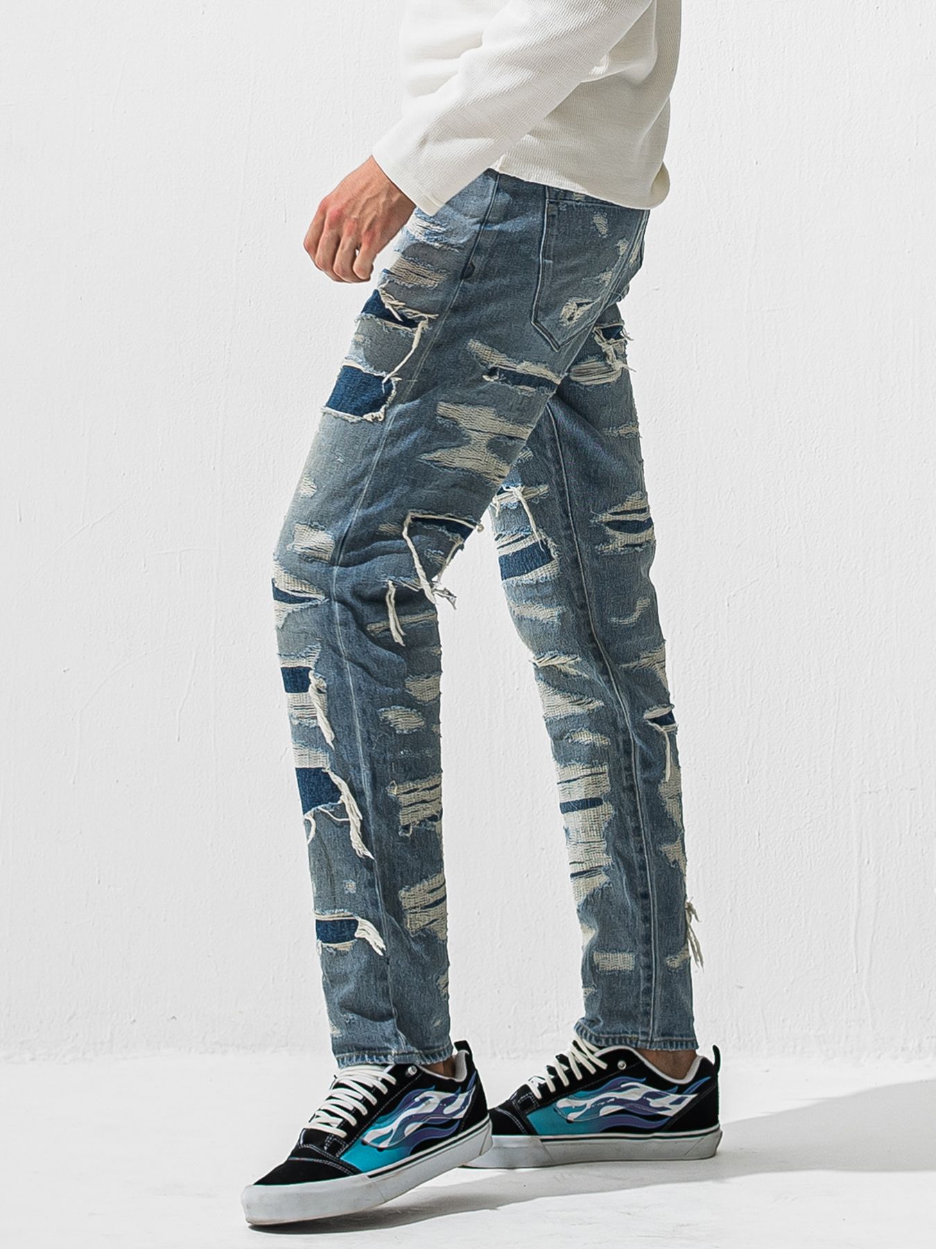 【予約品 9月6日(日) 締切】SCOTT JEANS / ライトオンスヴィンテージジーンズ / インディゴ スペシャルクラッシュ