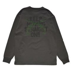 KEEP MOVIN LS METAL  / 長袖Tシャツ / グレー・グリーンクロスガン  【roarguns 】