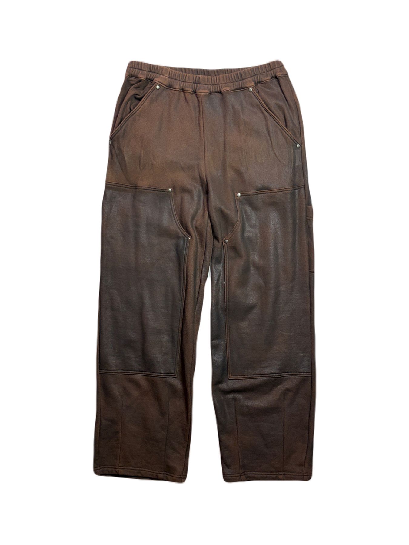 【予約品 3月9日(月) 18:00 締切】FOIL PRINT PANTS / 箔プリント ダブルニー スウェットパンツ  / ブラウン