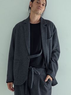 【予約品 】LOUNGECUT JACKET / ジャケット / チャコール× ブラック