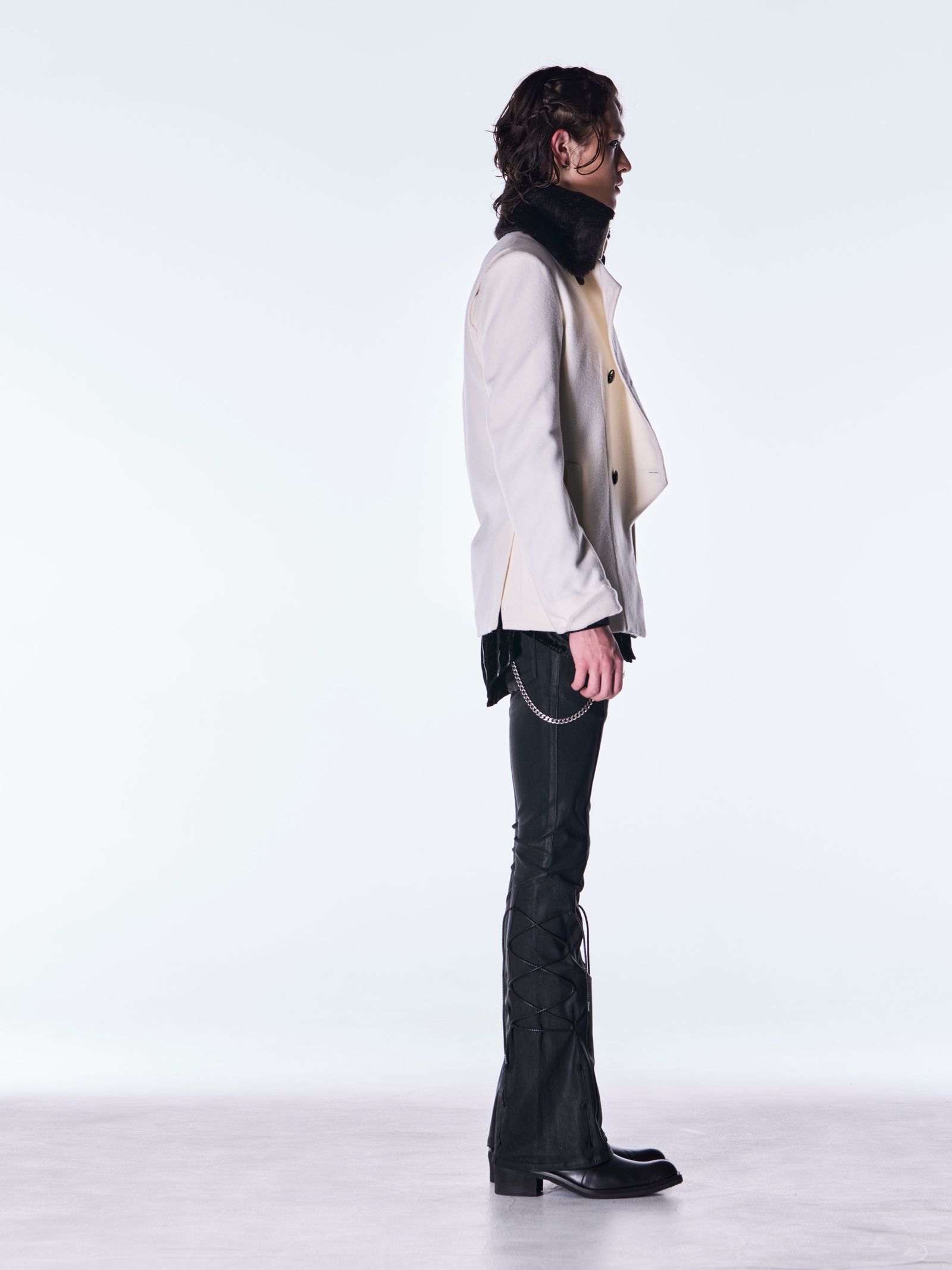 【予約品 6月29日(月) 締切】Beaver Fur Napoleon Jacket / ファー ナポレオンジャケット / ホワイト