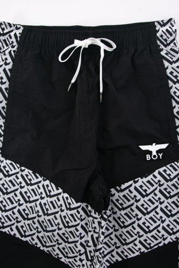 GEOMETRIC NYLON TRUCK PANTS トラックパンツ / BLACK 【BOY LONDON】