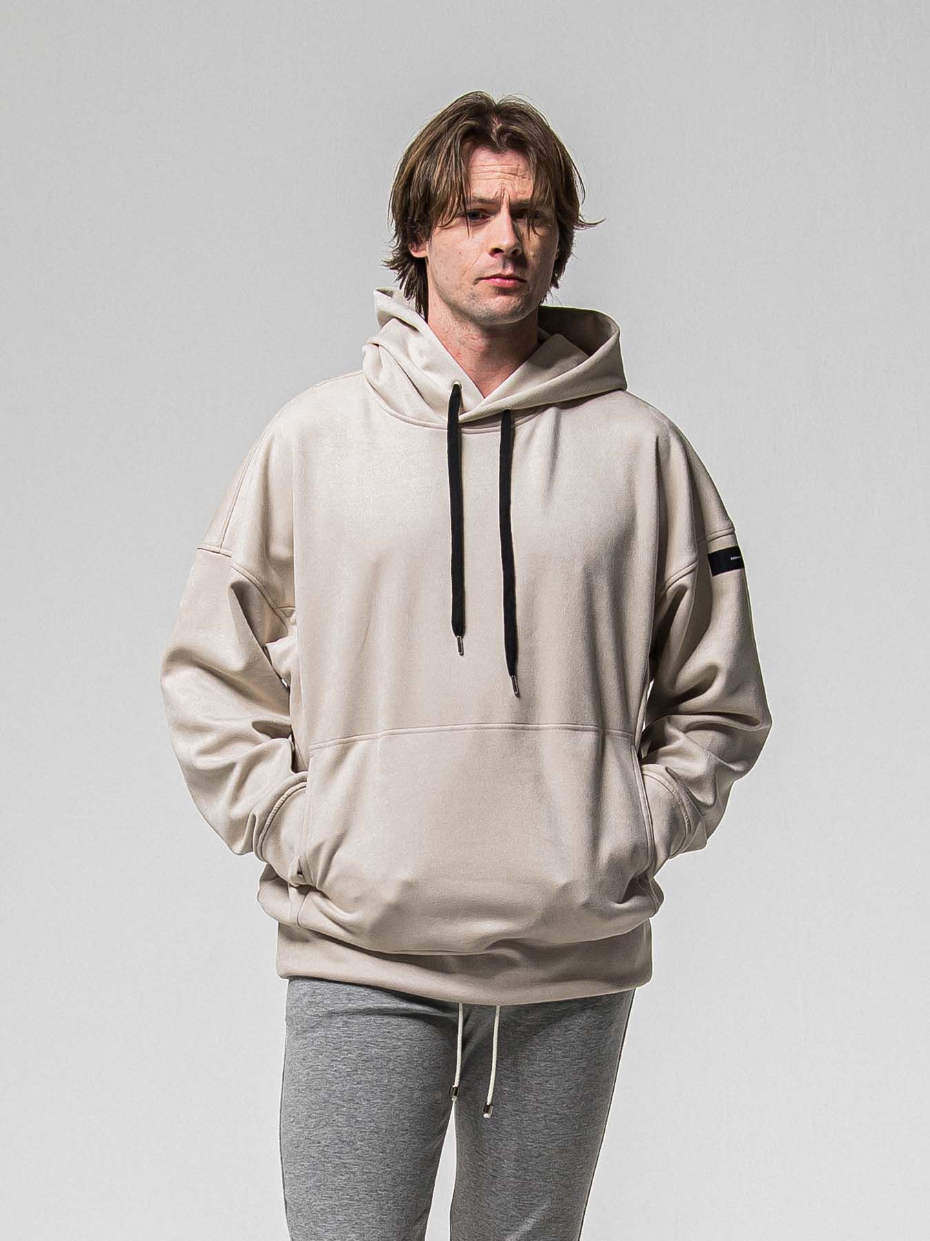 【予約品 8月31日(日) 締切】SUEDE LOOSE HOODIE / スウェード ルーズフーディ / グレージュ