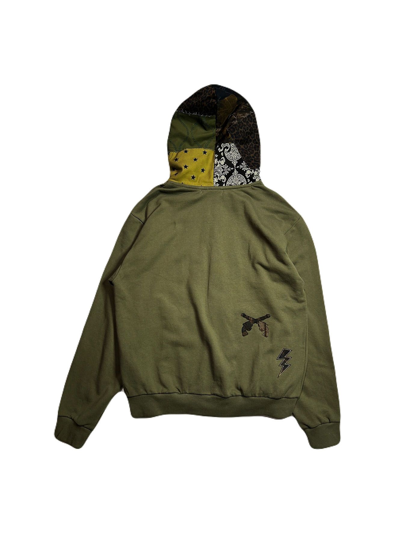 【予約品 8月10日(日) 締切 】PATCH WORK HOODIE / パッチワーク フーディー / カーキ