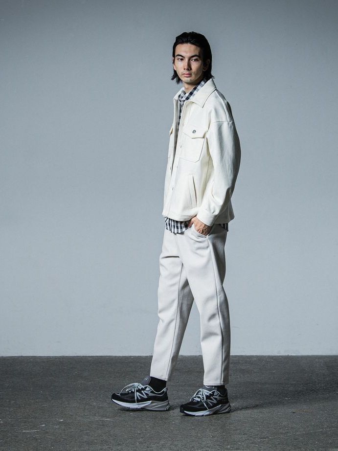 《予約品》 PAT WIDE EASY PANTS  / イージースラックス / オフホワイト・メルトン
