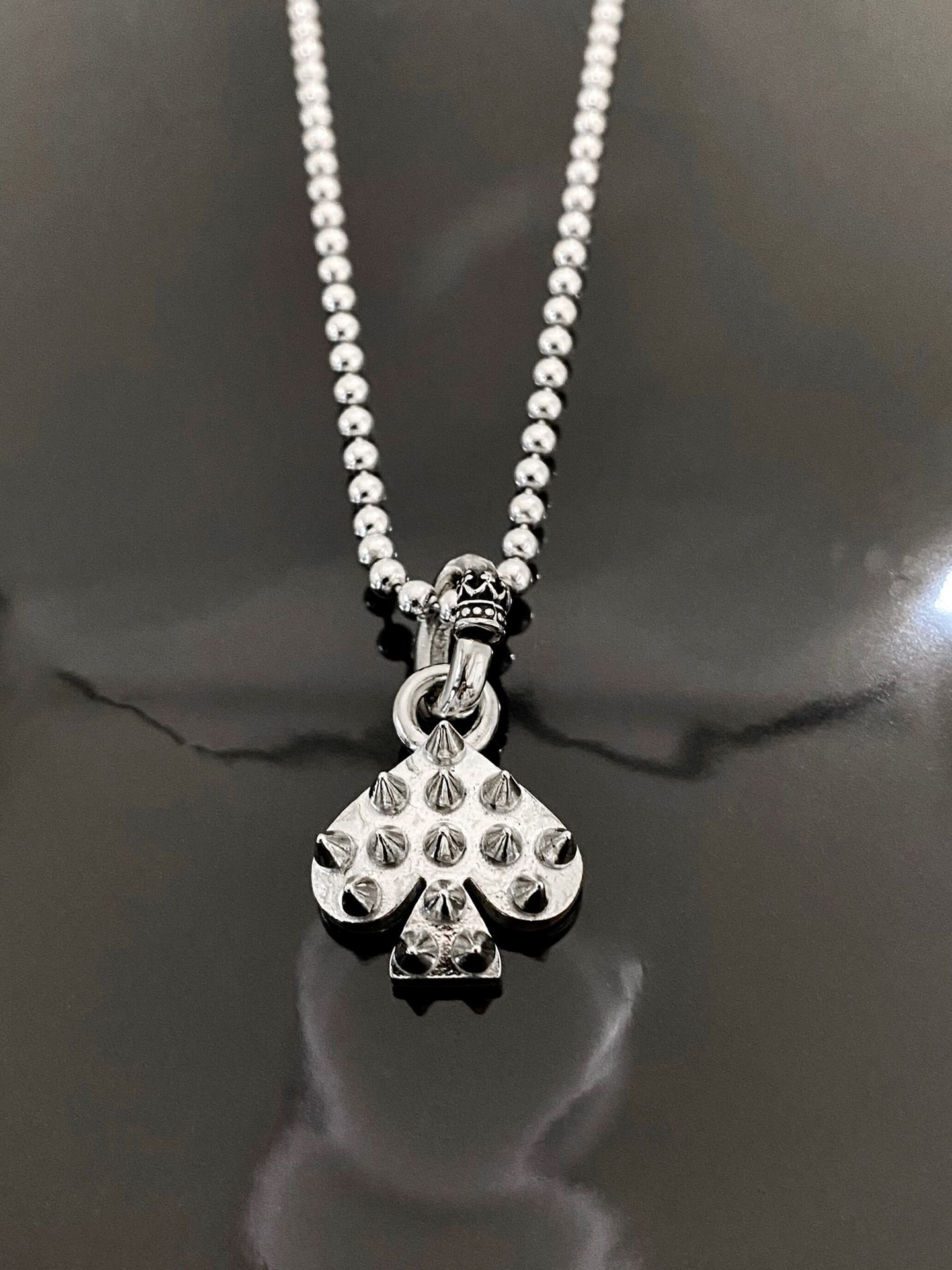 《受注生産》BALL CHAIN [SPIKE:SPADE] / スパイクスペードボールチェーンネックレス / 注文から2～3週間後入荷予定