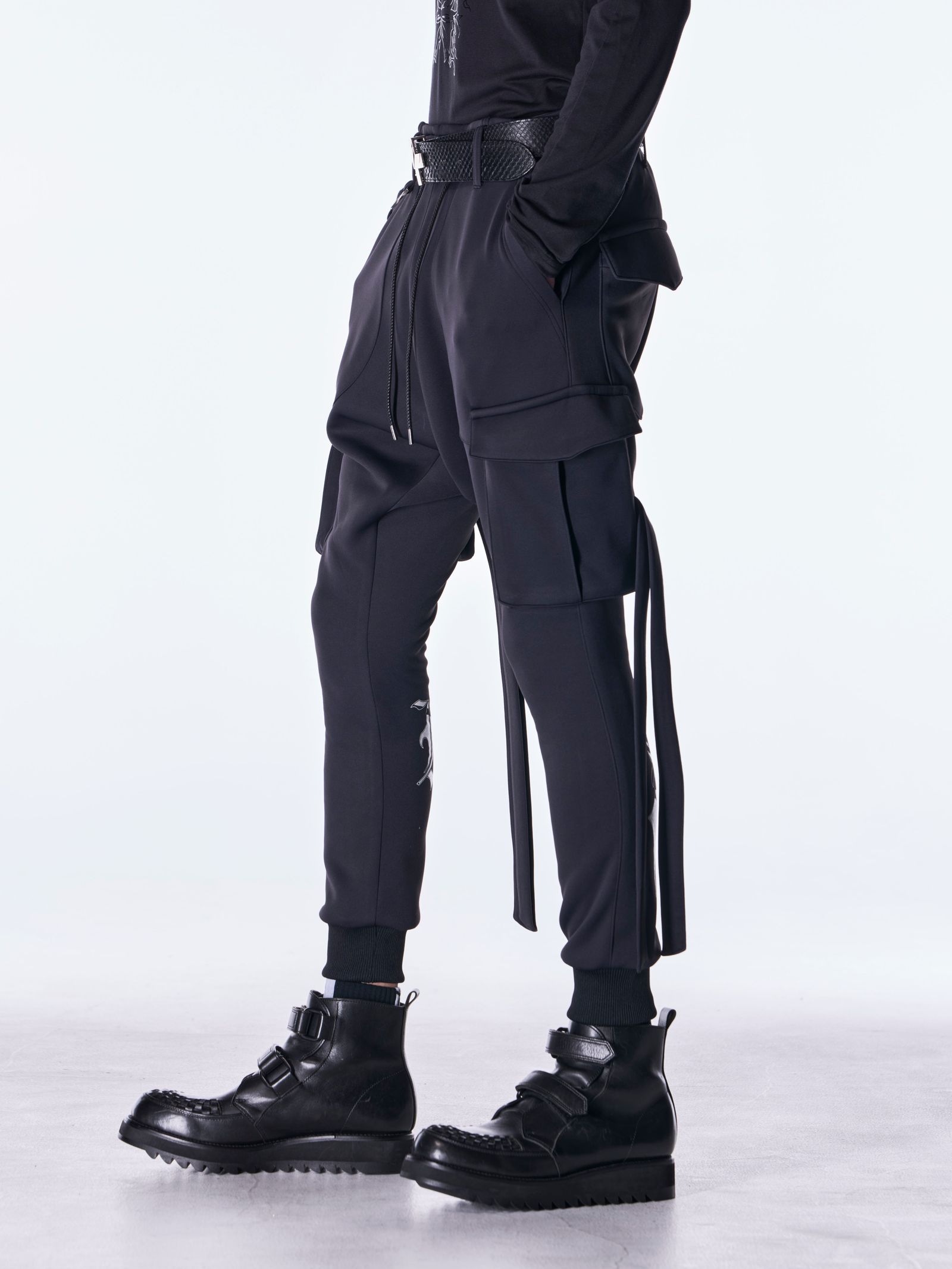 【予約品 6月29日(月) 締切】Double Knit Jersey Sarrouel Pants / サルエルパンツ / ブラック