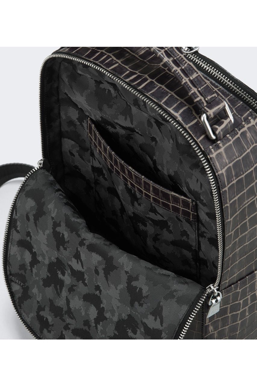3WAYボディバッグ Tint Embossing Leather / Pale Black 【aniary】