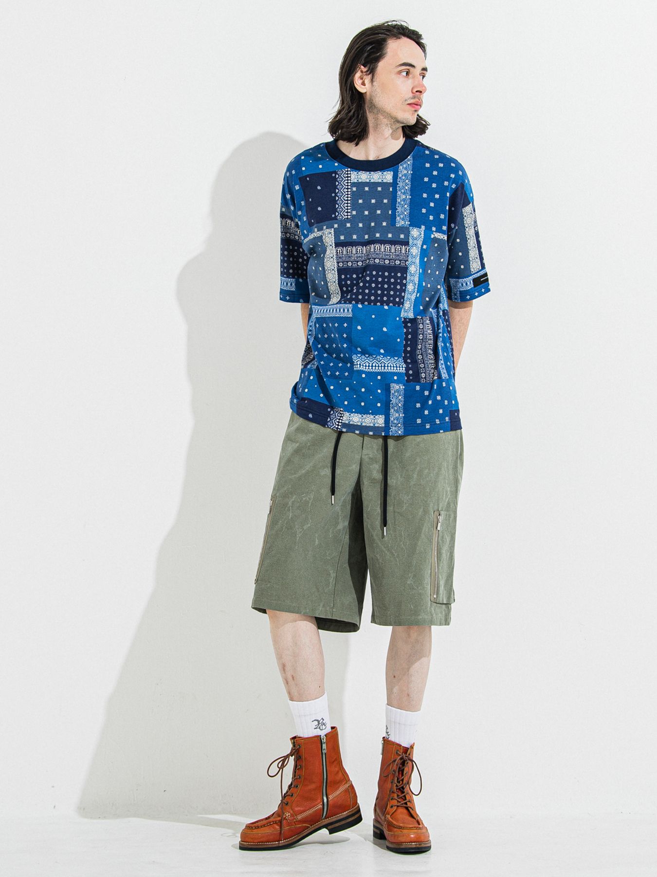 【予約品 】BANDANA OVER TEE / バンダナオーバーサイズTシャツ / ネイビー