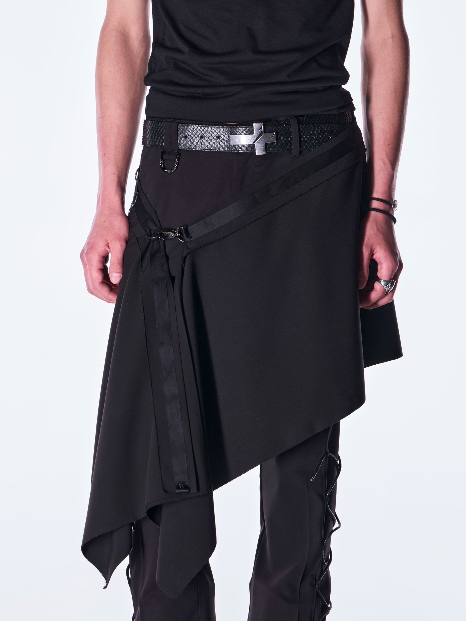 【予約品 6月29日(月) 締切】PE Gabardine Hip Hung Muffler / ヒップハング マフラー / ブラック