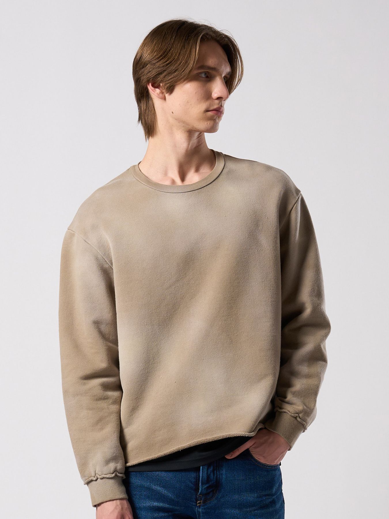 【予約品 4月19日(日) 18時締切】fade cut-off sweatshirt / フェード カットオフ スウェットシャツ / フェードベージュ